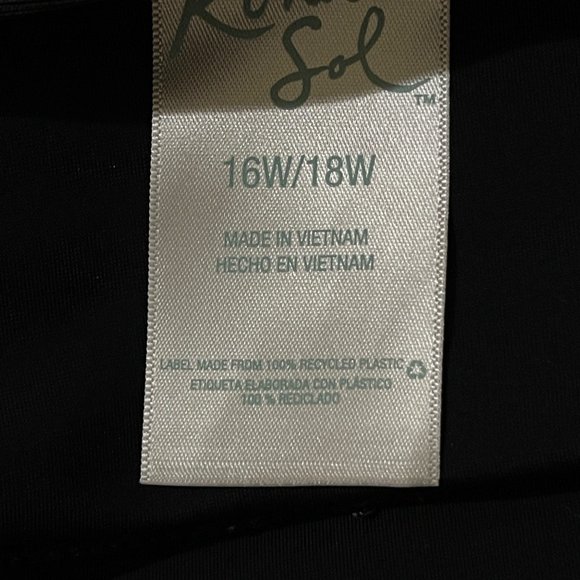 Kona Sol Women's Swim Skirtini Skirt Size 16W/18W Black - Picture 4 of 5